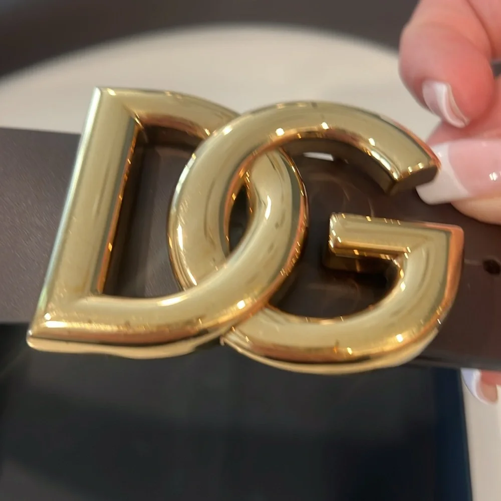Dolce&Gabbana DG Logo Brown Leather Belt - Picture 15 of 15